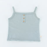 Kudaa Organic Button Tank - Bay Blue-SKU: 910100 - Bunnies By The Bay