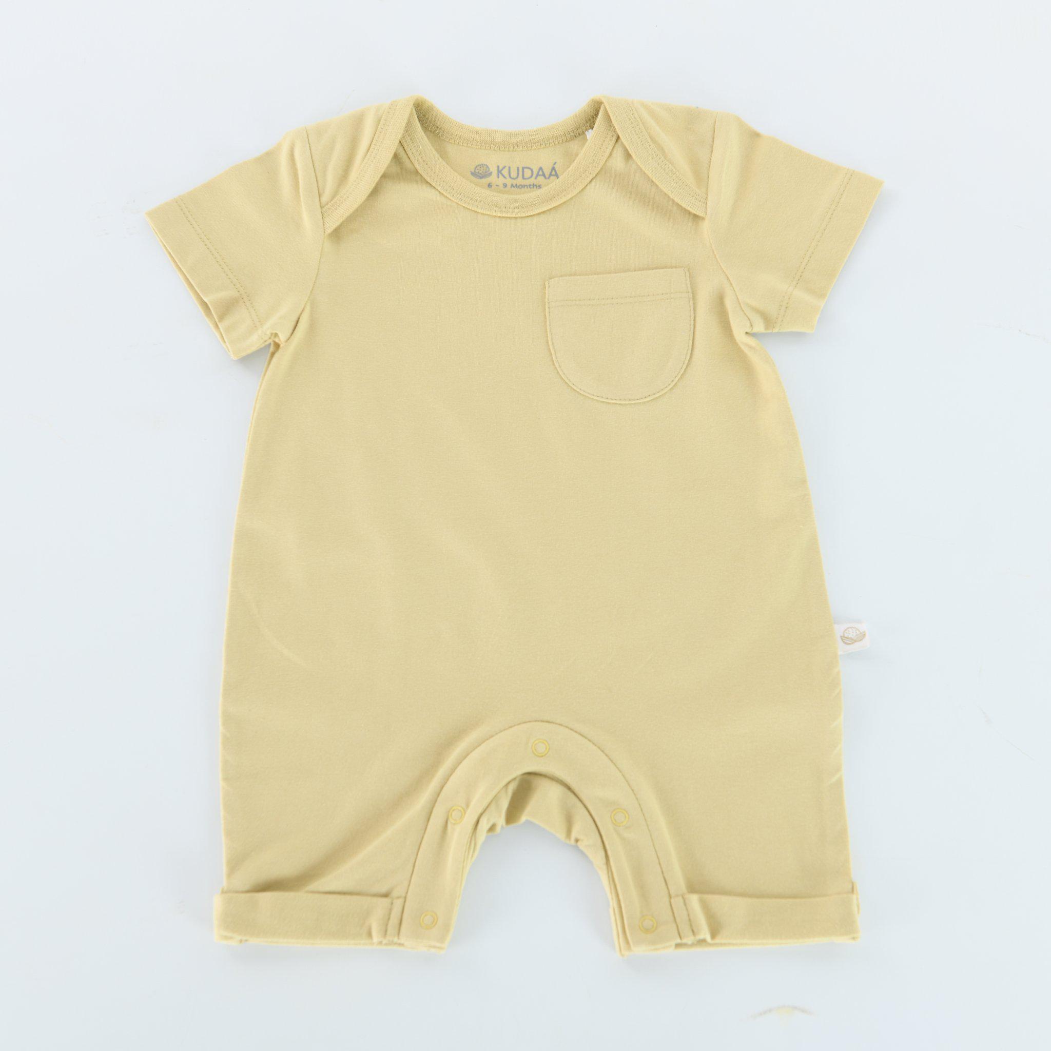 Kudaa Organic Pick a Pocket Romper Green Tea Baby Clothes